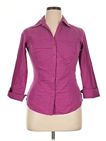 Unbranded 3/4 Sleeve Button-Down Shirt (view 1)