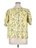 Boden 100% Linen Yellow Short Sleeve Blouse Size 16 - 18 - photo 1