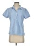 L.L.Bean 100% Cotton Stripes Blue Short Sleeve Blouse Size S - photo 1