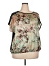 Bobeau 100% Polyester Green Short Sleeve Blouse Size XXL - photo 1