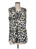 CAbi 100% Polyester Animal Print Silver Sleeveless Blouse Size L - photo 1
