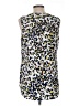 CAbi 100% Polyester Animal Print Silver Sleeveless Blouse Size L - photo 2