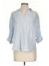 H&M Blue 3/4 Sleeve Button-Down Shirt Size XS - photo 1