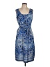 Studio West 100% Polyester Paisley Blue Cocktail Dress Size L - photo 1