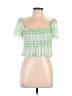 Zara 100% Polyester Green Short Sleeve Top Size M - photo 1