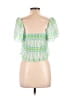 Zara 100% Polyester Green Short Sleeve Top Size M - photo 2