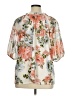 Perseption Concept Floral Ivory Short Sleeve Blouse Size 1X - photo 2