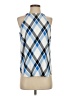 Ann Taylor 100% Polyester Argyle Blue Sleeveless Blouse Size XS - photo 1