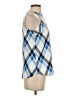Ann Taylor 100% Polyester Argyle Blue Sleeveless Blouse Size XS - photo 4
