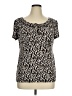 East5th Animal Print Brown Short Sleeve Henley Size XL - photo 1