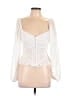 Francesca's White Long Sleeve Blouse Size L - photo 1