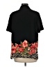 AGB 100% Polyester Tropical Black Short Sleeve Blouse Size M - photo 2