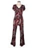 Be by Chetta Paisley Red Jumpsuit Size L - photo 1