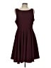 Gilli Solid Burgundy Casual Dress Size L - photo 1