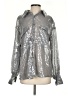 Free People Metallic Silver Long Sleeve Blouse Size XS - photo 1