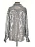 Free People Metallic Silver Long Sleeve Blouse Size XS - photo 2