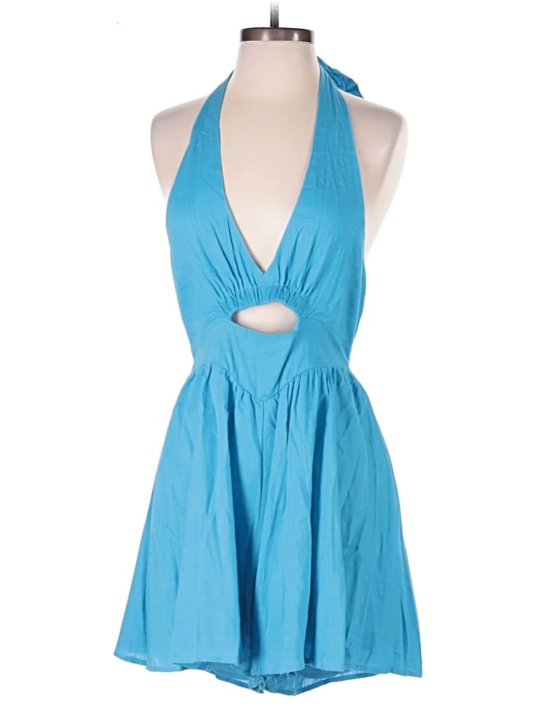 Meet Me In Santorini Romper In Blue