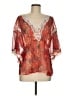 Free People 100% Polyester Red 3/4 Sleeve Blouse Size M - photo 1