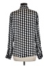 Eric Signature 100% Polyester Houndstooth Silver Long Sleeve Blouse Size 8 - photo 2