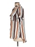 Cato 100% Polyester Stripes Brown Short Sleeve Blouse Size L - photo 5