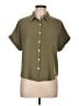 Monteau 100% Polyester Solid Green Short Sleeve Blouse Size L - photo 1