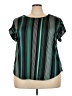 AUW Stripes Green Short Sleeve Blouse Size 3X - photo 1