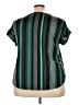 AUW Stripes Green Short Sleeve Blouse Size 3X - photo 2
