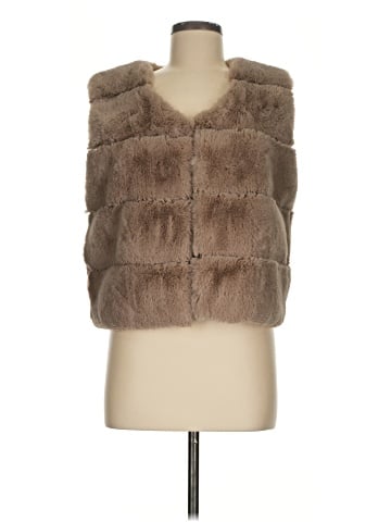 Papaya Faux Fur Vest (view 1)