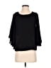 True Light U.S.A. 100% Polyester Black 3/4 Sleeve Top Size S - photo 1