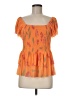 DR2 Orange Short Sleeve Blouse Size L - photo 1