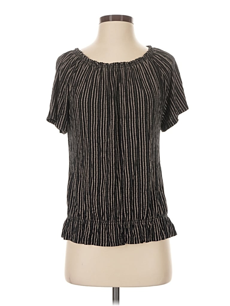 Pre-owned Lascana Short Sleeve Blouse In Black
