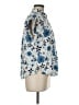 Disney Floral Blue Sleeveless Button-Down Shirt Size M - photo 4