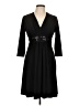 Evan Picone Solid Black Cocktail Dress Size 10 Petite - photo 1
