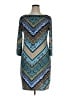 Apt. 9 Print Teal Casual Dress Size 14 - photo 1