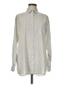 Theory Chevron-herringbone Ivory Long Sleeve Button-Down Shirt Size M - photo 1