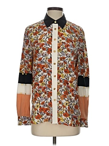 Tory Burch Long Sleeve Silk Top (view 1)