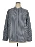 Lands' End Stripes Black Silver Long Sleeve Blouse Size XL - photo 1