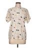 Jones New York 100% Polyester Graphic Ivory Short Sleeve Blouse Size 10 - photo 1