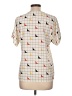 Jones New York 100% Polyester Graphic Ivory Short Sleeve Blouse Size 10 - photo 2