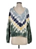 True Craft 100% Cotton Tie-dye Teal Pullover Sweater Size S - photo 1