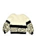 Xtraordinary 100% Polyester Animal Print Ivory Pullover Sweater Size 6 - photo 2