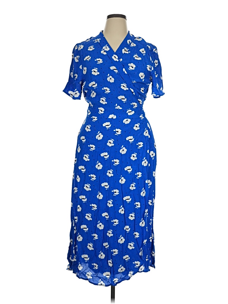 Pre-owned Lands' End Casual Dress In Blue