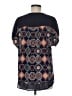 DR2 100% Rayon Black Short Sleeve Blouse Size L - photo 2