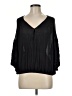 Free People 100% Rayon Black 3/4 Sleeve Blouse Size M - photo 1
