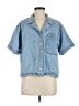 Universal Thread Blue Short Sleeve Button-Down Shirt Size M - photo 1