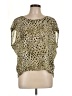 Jennifer Lopez 100% Polyester Gold Tan Short Sleeve Blouse Size L - photo 1