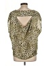 Jennifer Lopez 100% Polyester Gold Tan Short Sleeve Blouse Size L - photo 2
