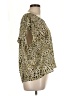 Jennifer Lopez 100% Polyester Gold Tan Short Sleeve Blouse Size L - photo 4