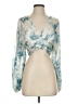 ASOS Design 100% Polyester Blue Long Sleeve Blouse Size 4 - photo 1