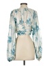 ASOS Design 100% Polyester Blue Long Sleeve Blouse Size 4 - photo 2